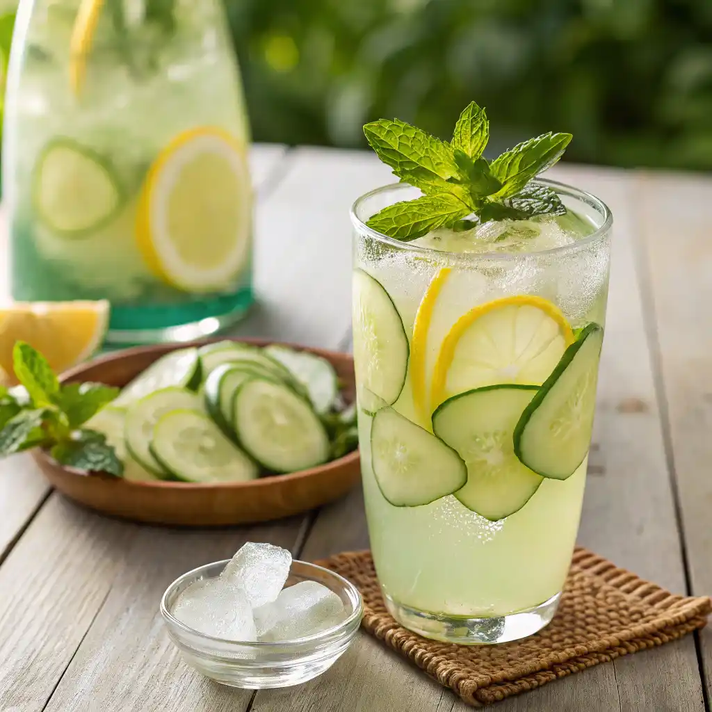 Natural Zepbound Drink Recipe with cucumber, lemon, and mint